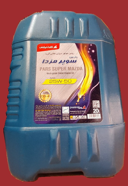 روغن موتور دیزلی مالتی‌گرید پارس سوپر مزدا 25W-50 حجم 20 لیتر CG4:API