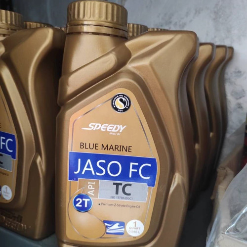 روغن موتور اسپیدی مدل دو زمانه 2T بلو مارین Blue Marine حجم 1 لیتر JASO FC 2T جدید